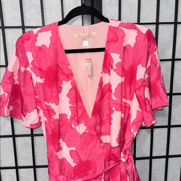 Hutch Flutter Sleeve Maxi Wrap Dress – Size XL – Pink Floral – NWT - Picture 4 of 8